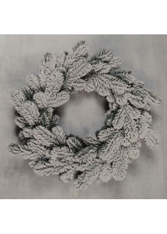 Вінок різдвяний засніжений з литої хвої d-40см